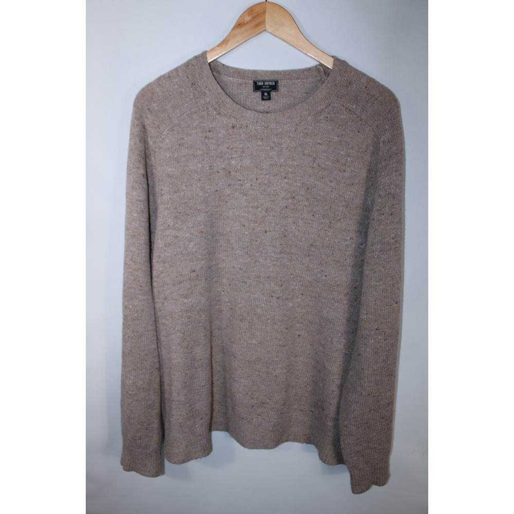 Todd Snyder Men's XL Light Brown Donegal Knit Casual Wool Blend Sweater